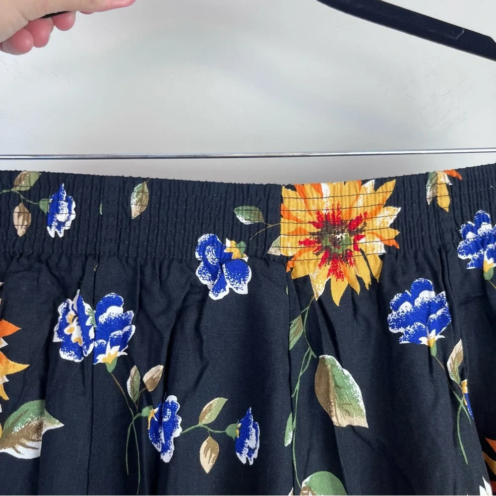 Vintage 90s Maxi Skirt Medium Sunflower Fairy Grunge Cottagecore Button Front - Picture 5 of 9
